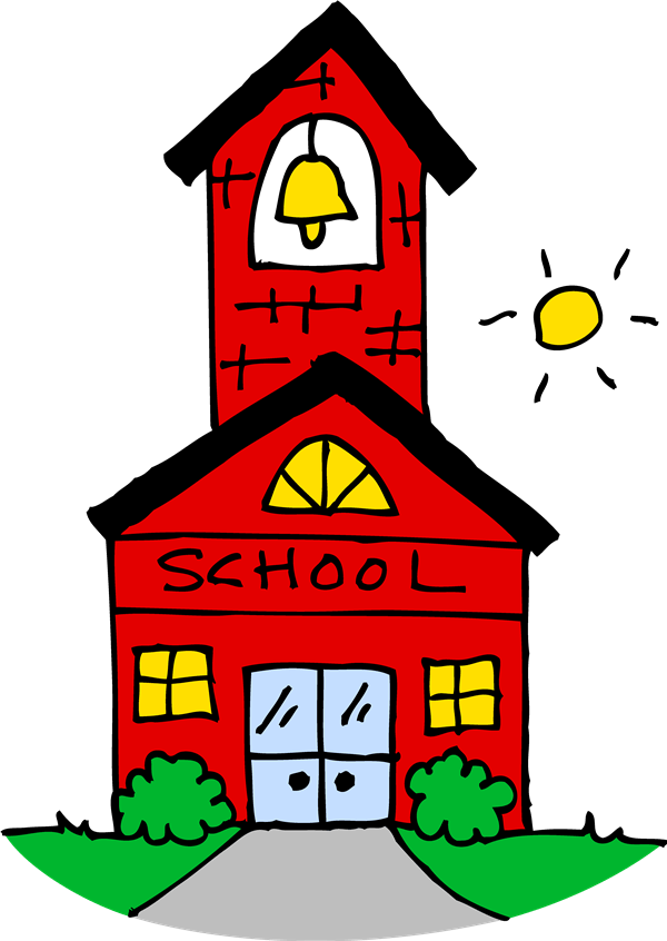  red school house sun in the background